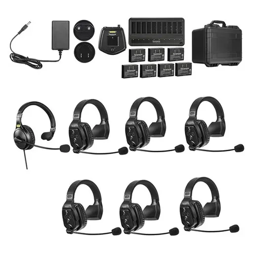 Saramonic WiTalk-WT7S 7-Person Full-Duplex Wireless Intercom System with Single-Ear Remote Headsets (1.9 GHz)