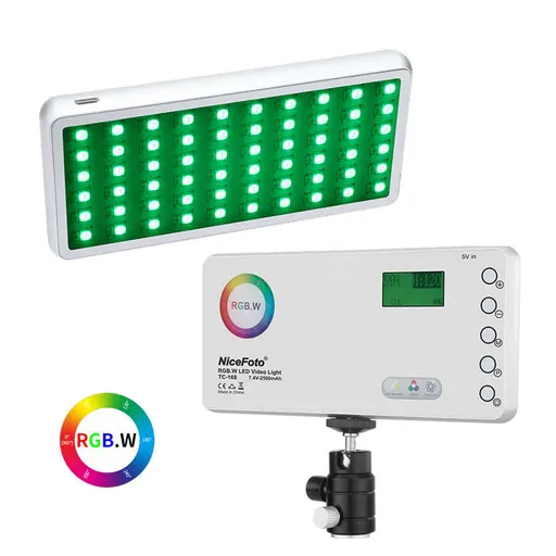 Nicefoto TC-168 RGB LED Video light 2800K-9900K Portable Fill Light with Special effects