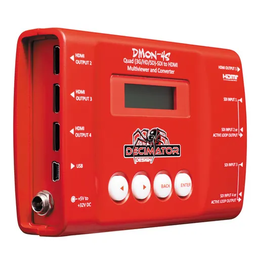 Decimator Design DMON-4S 4 x SD/HD/3G-SDI to HDMI Converter with Quad Multi-Viewer Function